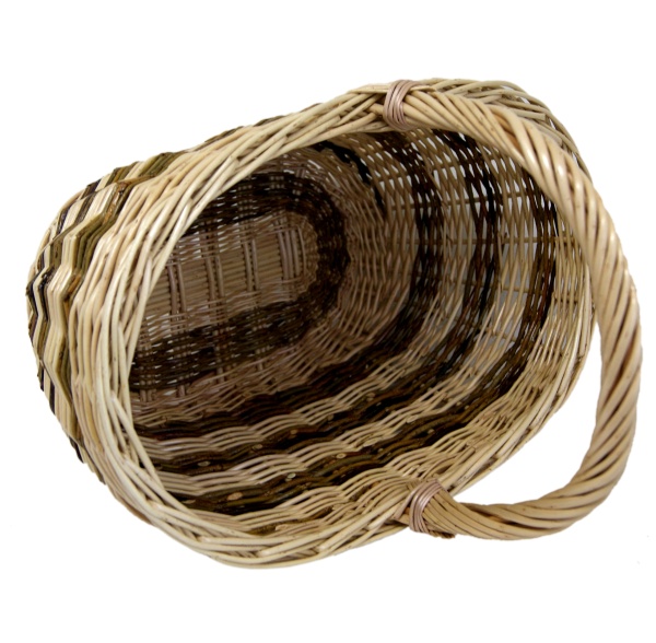 Корзина грибная овальная из прута 20 л (модель 1 "Зебра")